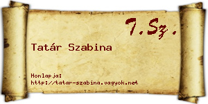 Tatár Szabina névjegykártya