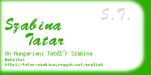 szabina tatar business card